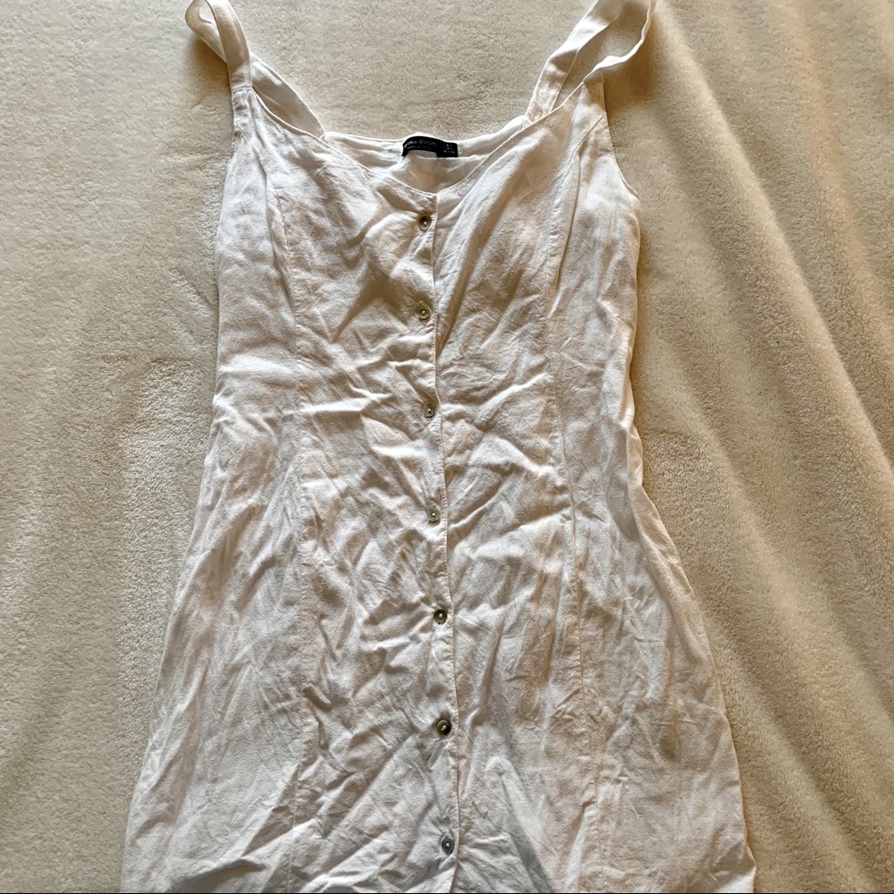 Button-up linen dress